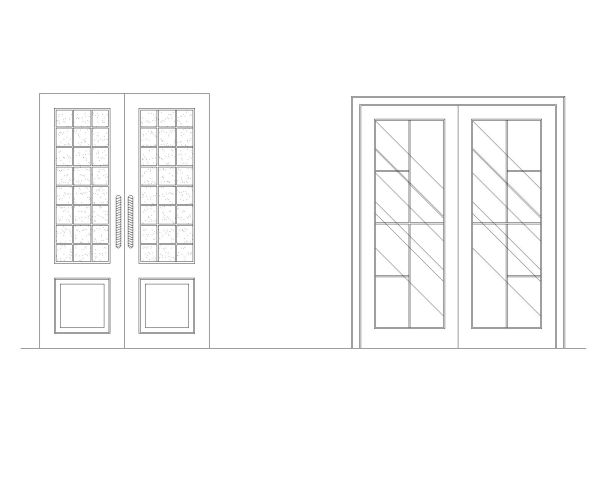 Free AutoCAD 2D Drawing for Wooden Door with Glass Deatiled Dwgs (10)