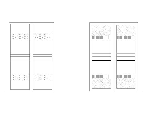 Free AutoCAD 2D Wooden Door with Glass Deatiled Design- (15)