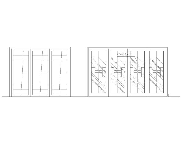 Free AutoCAD 2D Drawing for Wooden Door with Glass Deatiled Dwgs (1)