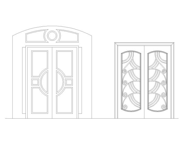 Free AutoCAD 2D Drawing for Wooden Door with Glass Deatiled Dwgs (3)