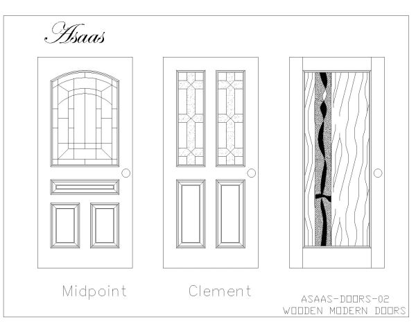 Free AutoCAD 2D Wooden Doors Modren Design Drawings-2