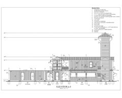 Shipping Container Detailed Elevation-4 with General Notes