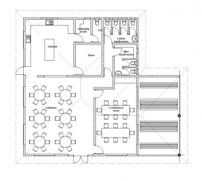 2D CAD Hostel Cafteria Layout - CADBlocksfree | Thousands of free AutoCAD  drawings