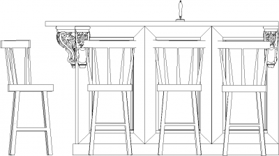 1251mm Height Wooden Bar Counter with Faucet and Drawers Front