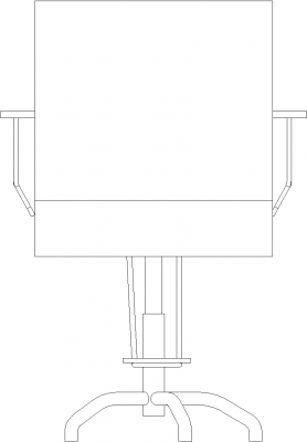 1252mm Height Modern Leather Beauty Parlour Chair Front Elevation dwg