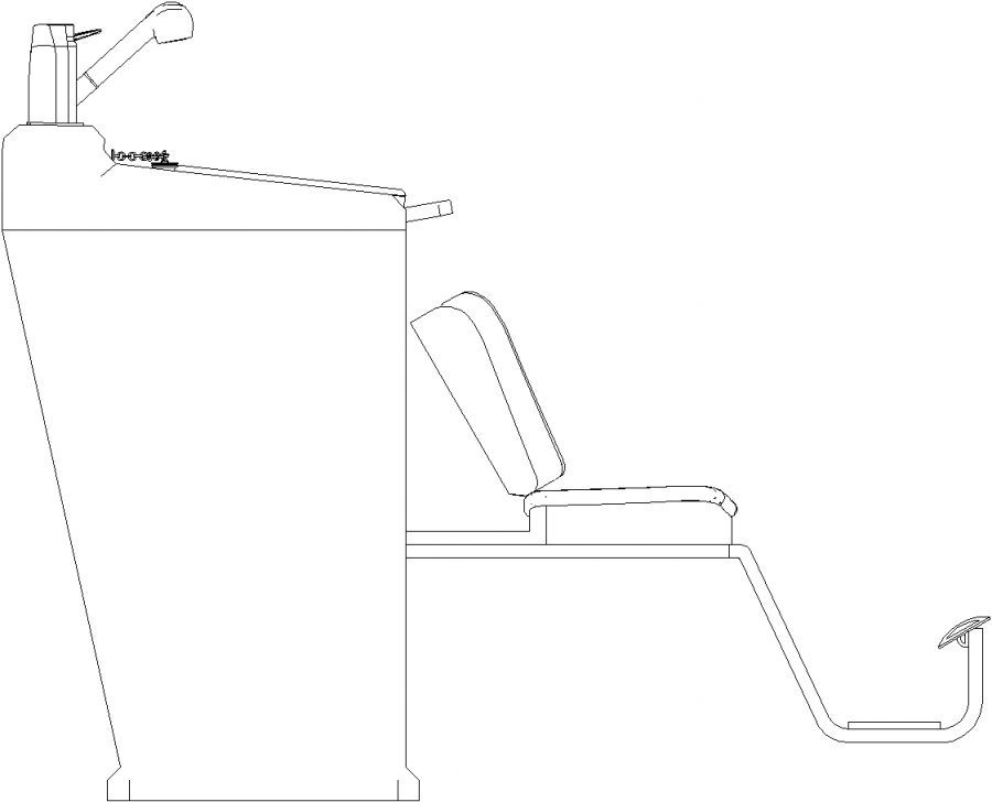 1469mm Width Portable Hair Salon Wash Basin Left Elevation dwg Drawing |  Thousands of free AutoCAD drawings
