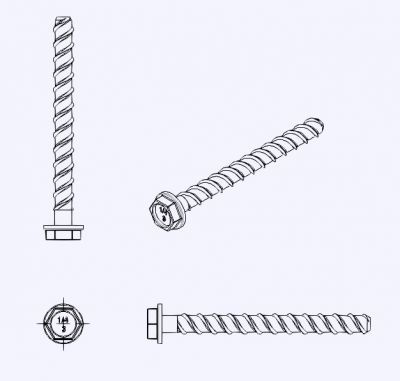 1/4" Anchor Bolt solidworks Thousands of free CAD blocks