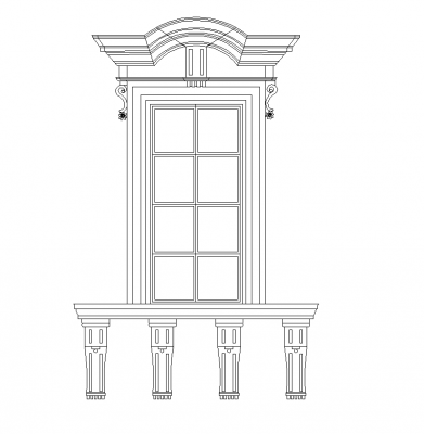 Stone Window Elevation Dwg Block Cad Blocks Free