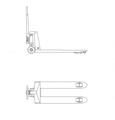 Hand Pallet Truck CAD Block In DWG Format Free AutoCAD 2D 1742Pallettruckplanandelevation