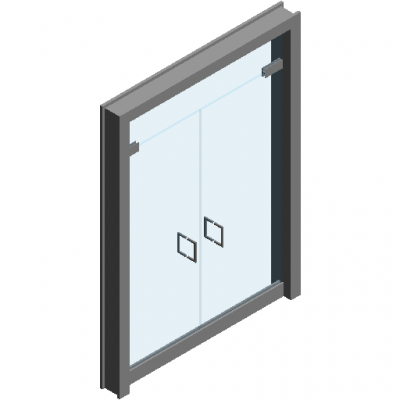 Stainless steel frame glass door revit family Thousands of free CAD