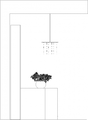 2813mm Wide Bar Counter with Bell Lights Left Side Elevation dwg