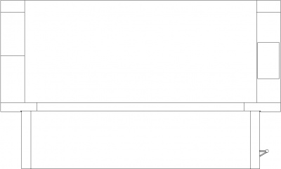 2822mm Height Modern Design Bar Counter with Bell Lights Rear Elevation