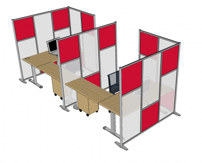 3D Sketchup Modern Office Cubicles CADBlocksfree Thousands of free