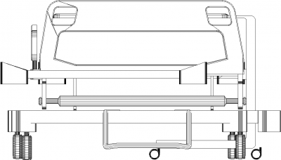 2884mm Height Adjustable Bed Stretcher Front Elevation dwg Drawing