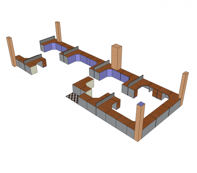 3d Sketchupオープンプランオフィスデザイン Cadblocksfree Cad Blocks Free