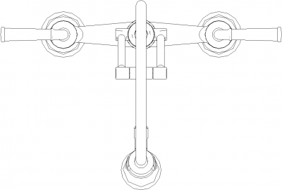 365mm Top Length Retractable Flexible Hose Faucet Plan dwg Drawing