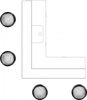 4.20sqm Bar Counter with Sink and Four Bar Stools Plan dwg Drawing
