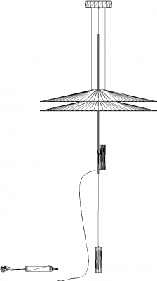 43mm Length Pendant Light Right Side Elevation dwg Drawing Thousands