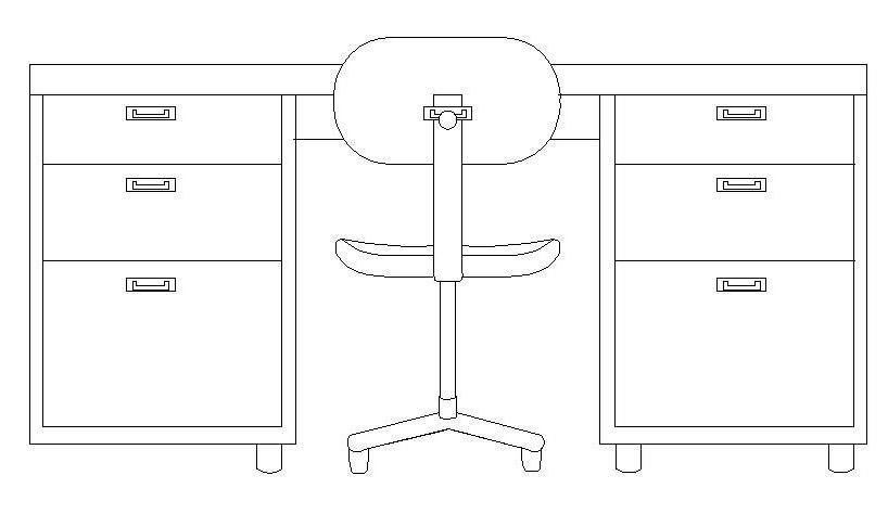 Desk elevation CAD block - cadblocksfree | Thousands of free AutoCAD  drawings