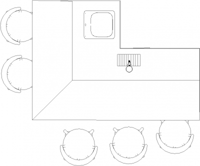 4.63sqm Wooden Bar Counter with Faucet and Drawers Plan dwg Drawing