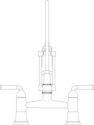 516mm Length Retractable Flexible Hose Faucet Rear Elevation dwg