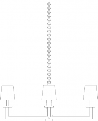 621mm Length Modern Lamp Chandelier Front Elevation dwg Drawing