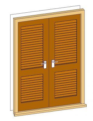 Exterior Double Door Louvre Revit Family Thousands of free AutoCAD
