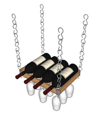 Hanging wine rack Sketchup model Thousands of free CAD blocks