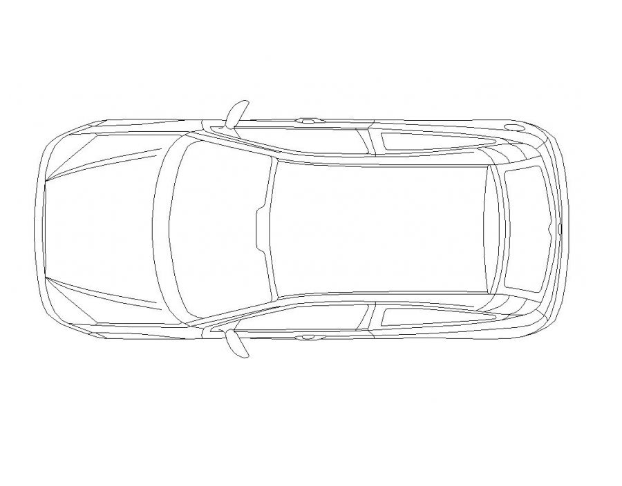 CAD block of a car in plan - cadblocksfree | Thousands of free CAD blocks