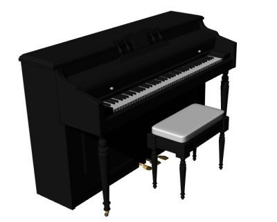large simple designed baby grand piano 3d model .3dm format | Thousands