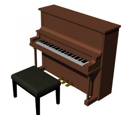 modern wooden designed baby grand piano 3d model .3dm format