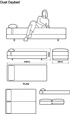 Duet Daybed Dimensions Drawings Dimensions Guide vrogue.co