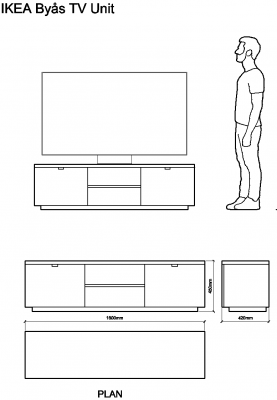 AutoCAD download IKEA Byas TV Unit DWG Drawing | Thousands of free CAD ...