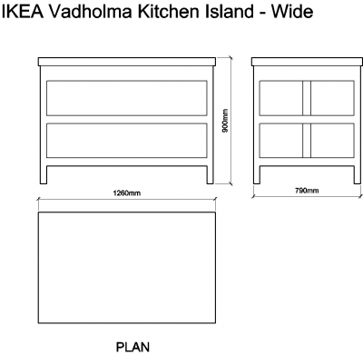 IKEA Vadholma Kitchen Island Wide DWG Drawing Thousands of free CAD