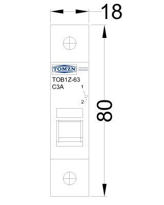 TOMZN 1P DC MCB 6KA 440V Mini Circuit Breaker autocad free dwg download
