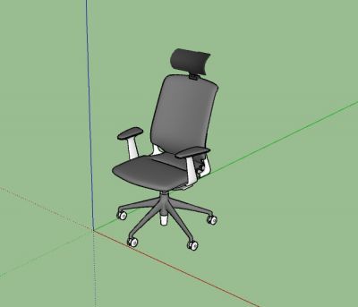 modern aesthetically good looking office chair 3d model .skp fromat