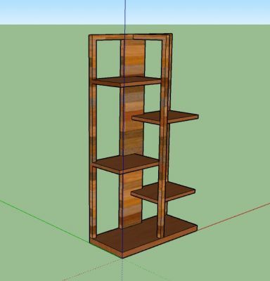 wooden designed professional rack design 3d model .skp format ...