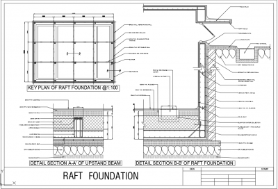 RAFT FOUNDATION PLAN WITH DETAILS | Thousands of free AutoCAD drawings