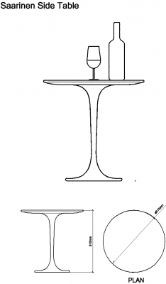 AutoCAD download Saarinen Side Table DWG Drawing Thousands of free