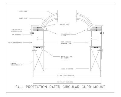 Skylight Roof Windows Fall Protection Rated Circular Curb Mount Thousands Of Free Autocad Drawings