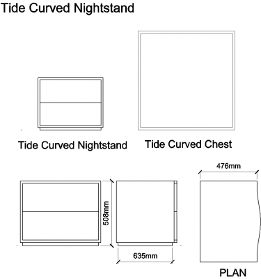 Tide Curved Nightstand DWG Drawing Thousands of free CAD blocks