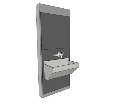 Single Scrub Sink Sketchup model 