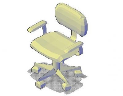 Blocco DWG 3D per sedia da ufficio