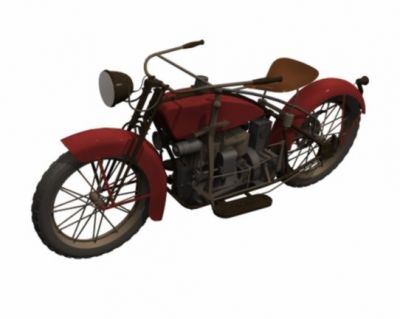 Weinlese-Motorrad 3ds max Modell