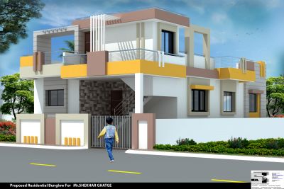 3d elevation of residential building