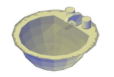 Blocco DWG 3D di sink circolare / WHB