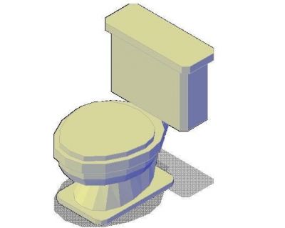 Traditional Toilet 3D DWG model
