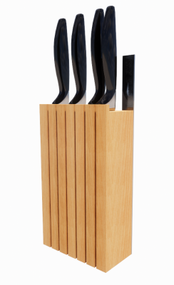 Kitchen Knife Holder Shelf Rack Storage Bamboo Knife Block revit family