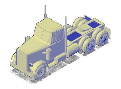 Semi-reboque / camião articulado 3D dwg