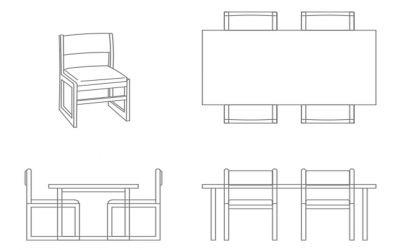 table chair arrangement library